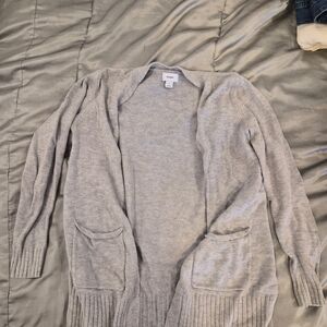 Old Navy Light Gray Open-Front Cardigan